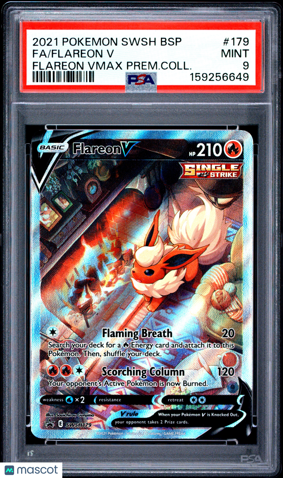 2021 Pokemon—Flareon V #179 Sword & Shield Promo—Black Star Promo PSA 9