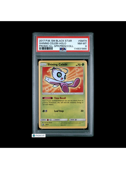 2017 Pokemon SM Shining Celebi Black Star Promos #SM79 PSA 8 - Papa Joey's Collectibles