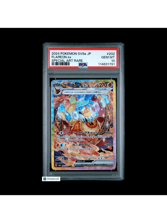 Flareon EX 2024 Pokemon Japanese Sv8a-Terastal Fest EX #202 Japanese SAR PSA 10 - Papa Joey's Collectibles