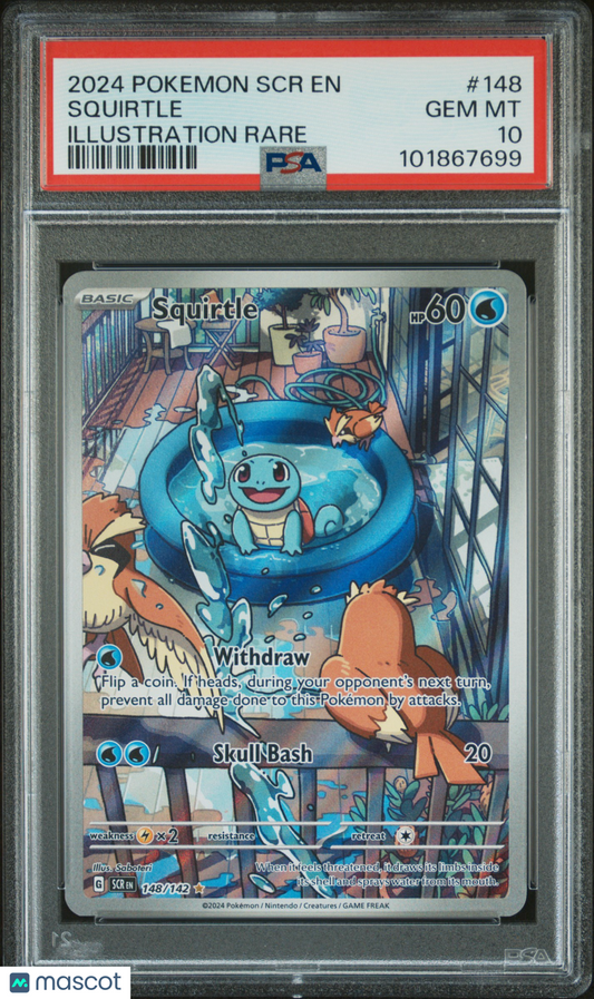 2024 Pokemon TCG Squirtle Stellar Crown #148 PSA 10