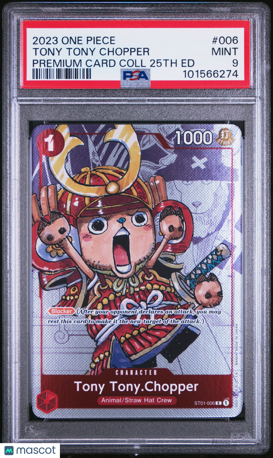 2023 One Piece—Tony Tony.Chopper (Alternate Art) #ST01-006—Common Foil PSA 9