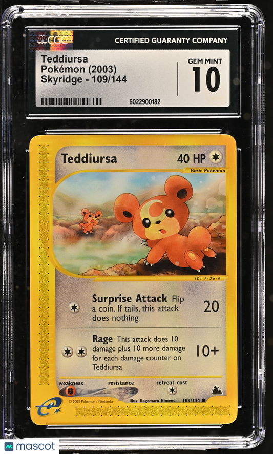 2003 Pokémon Teddiursa Skyridge #109/144 English CGC 10