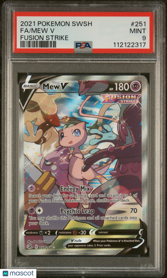 2021 Pokemon TCG Mew V Fusion Strike #251 Fusion Strike PSA 9