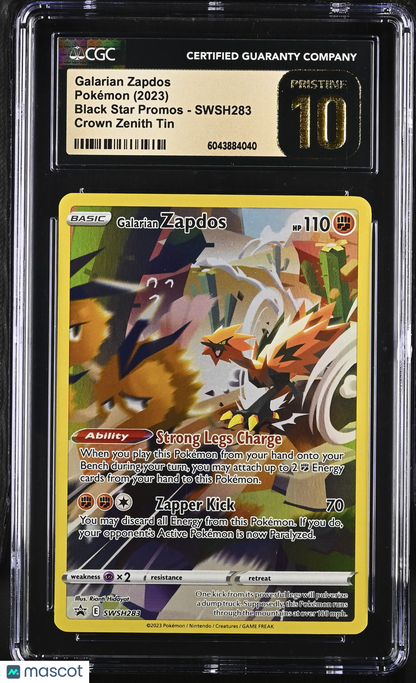 2023 Pokemon—Galarian Zapdos #SWSH283 Sword & Shield—Black Star Promo CGC 10