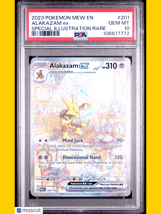 2023 Pokemon TCG Alakazam EX 151 #201 PSA 10