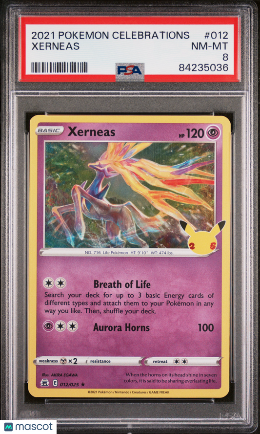 Xerneas 2021 Pokemon Celebrations #012 PSA 8