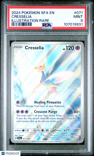 2024 Pokemon—Cresselia #071 Shrouded Fable—Illustration Rare Foil PSA 9