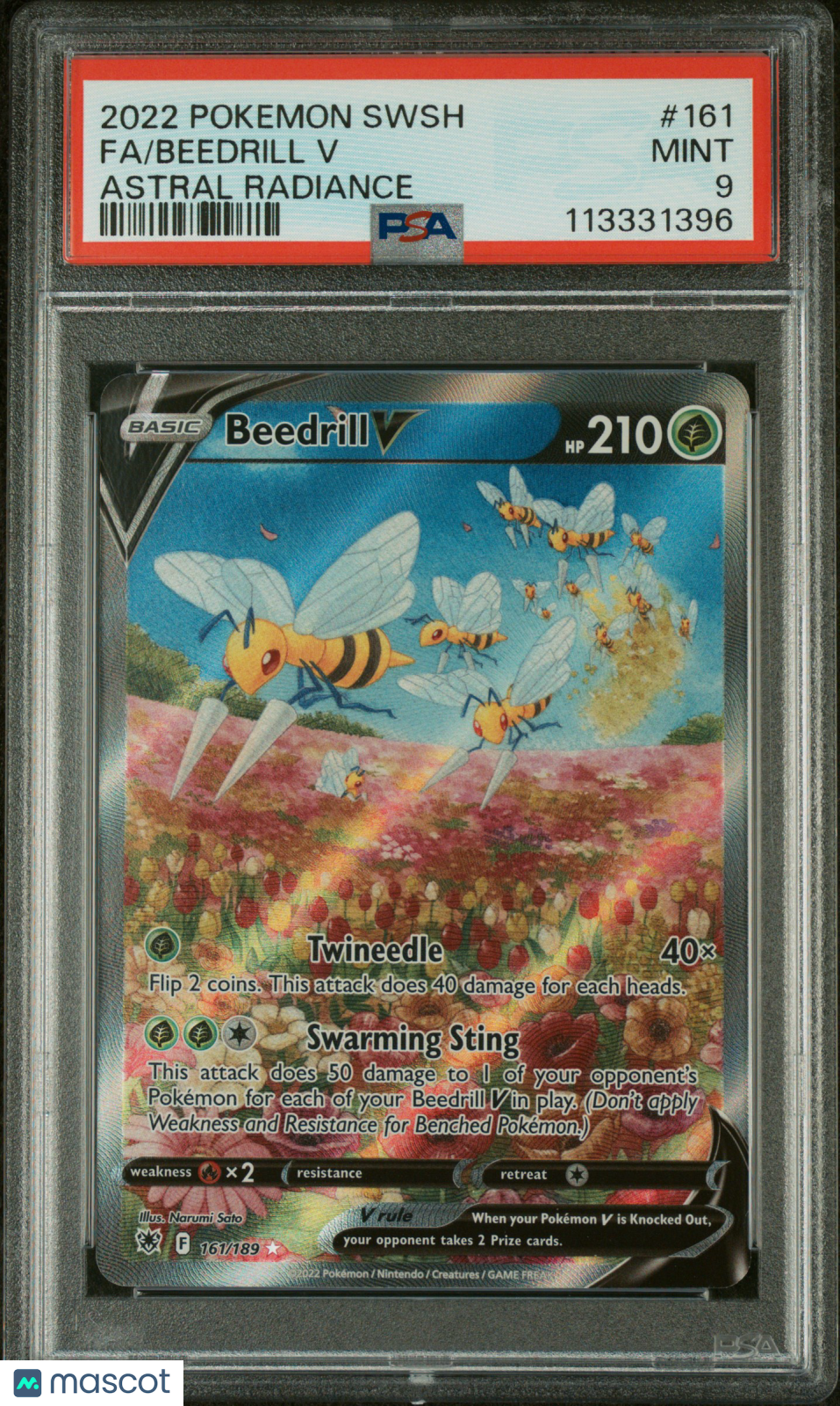 2022 Pokemon—Beedrill V (Alternate Full Art) #161 Astral Radiance—UR Foil PSA 9