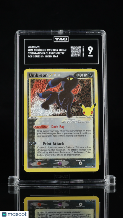 2021 Pokemon TCG—Umbreon Star #17/17 Celebrations: Classic Collection—Foil TAG 9