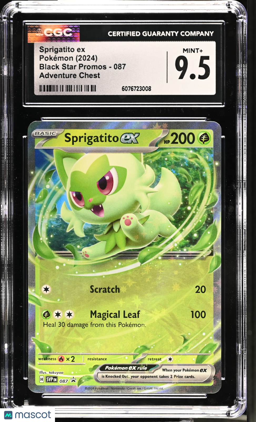 2024 Pokemon—Sprigatito ex #087 Scarlet & Violet Promos—Foil CGC 9.5