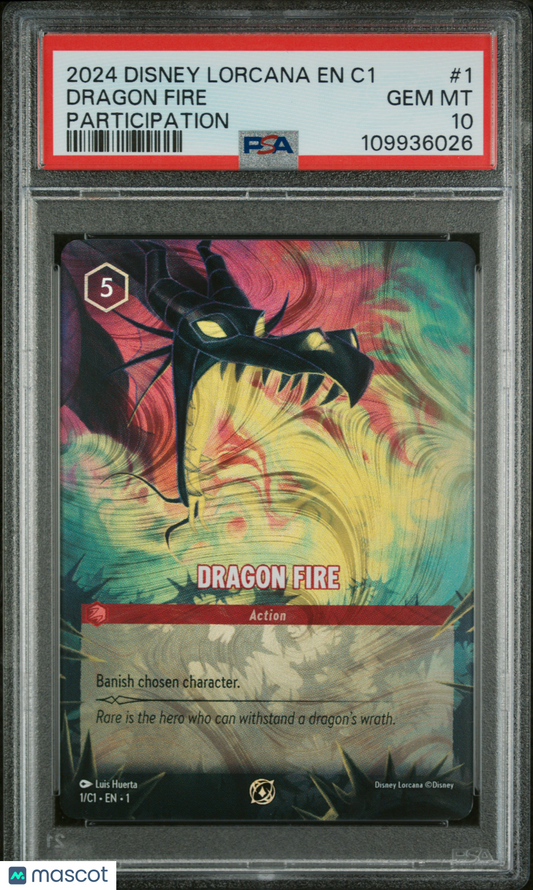 Dragon Fire 2024 Disney Lorcana EN C1-Lorcana Challenge Promo #1 PSA 10