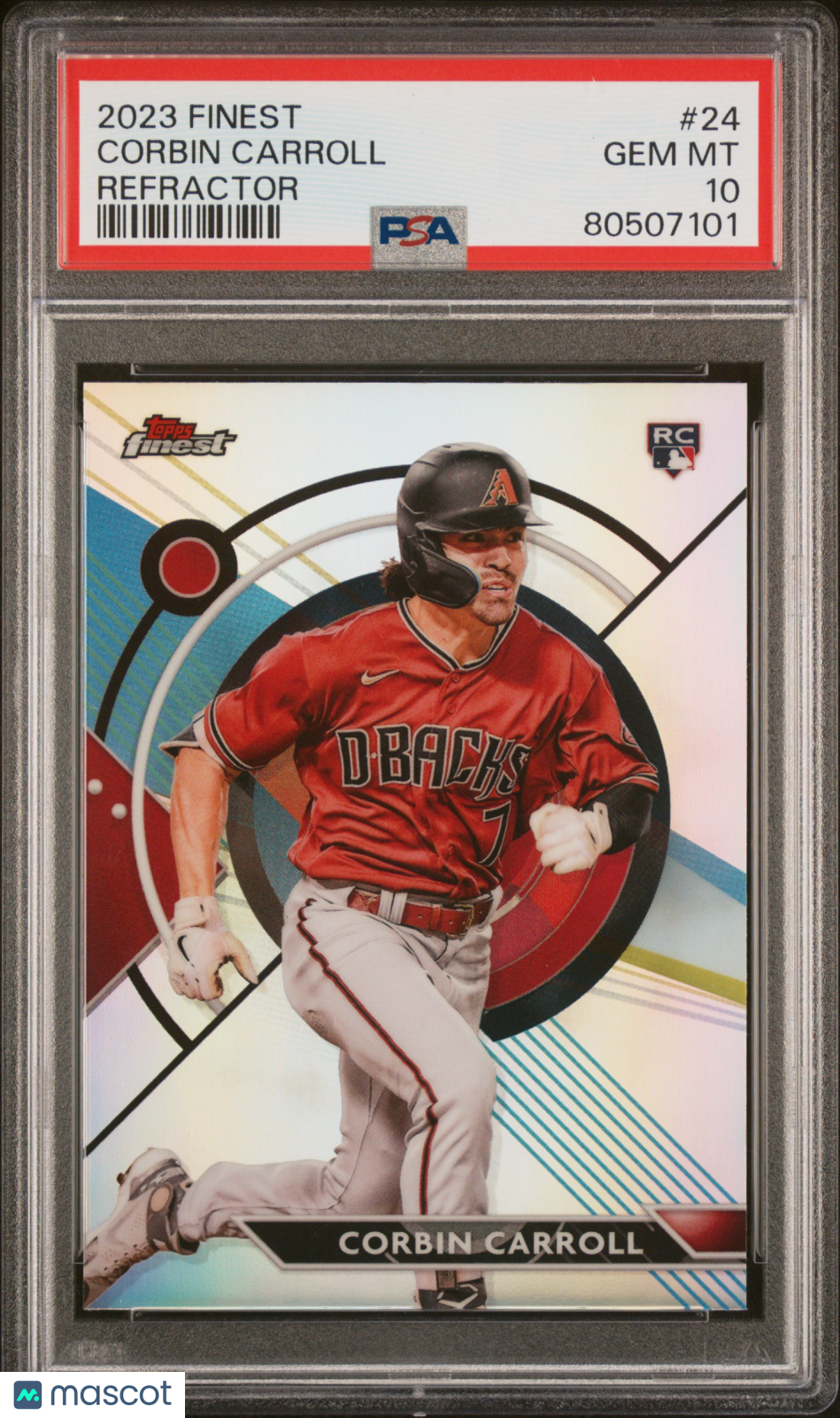 2023 Topps Finest Baseball—Corbin Carroll #24 Refractor —PSA 10