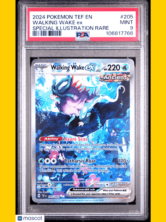Pokemon TCG Walking Wake EX 2024 Pokemon Tef EN Special Illustration Rare PSA 9