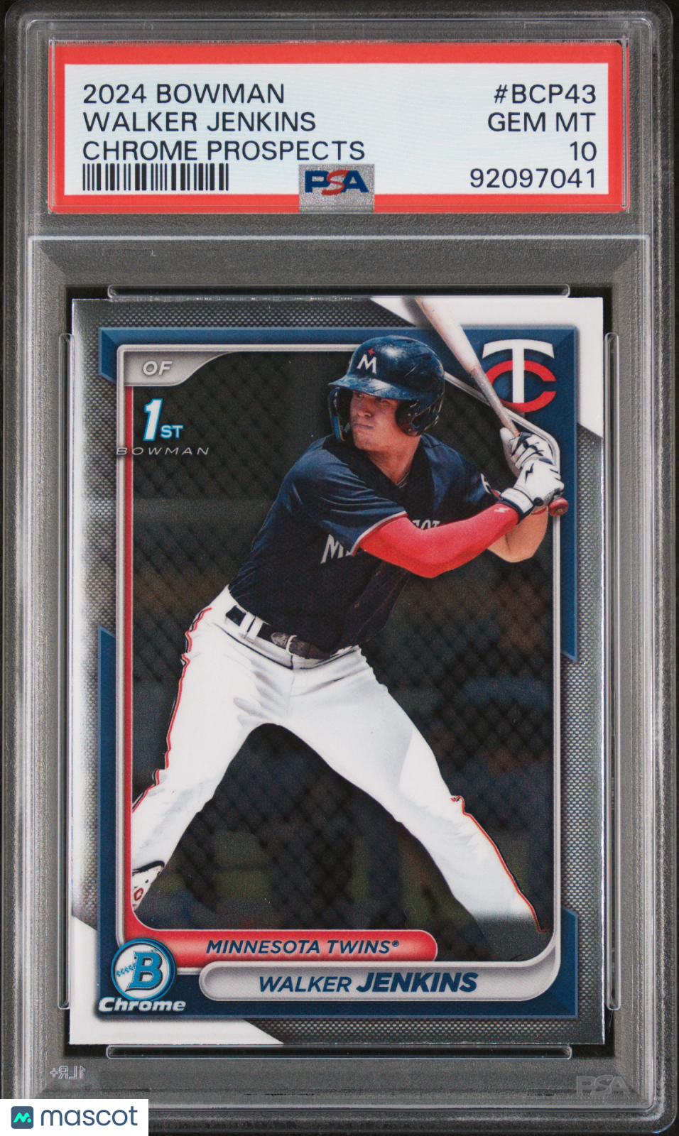 2024 Bowman Chrome Prospects Baseball—Walker Jenkins #BCP43 —PSA 10