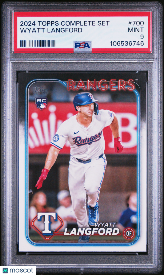 2024 Topps Complete Set Baseball Wyatt Langford #700 PSA 9