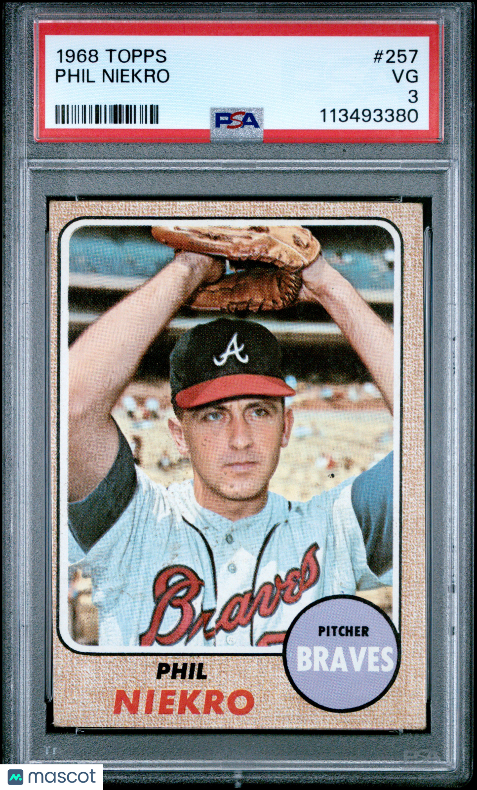 1968 Topps Baseball Phil Niekro #257 PSA 3
