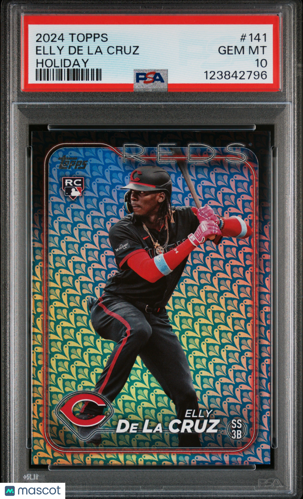 2024 Topps Baseball—Elly De La Cruz #141 Rookie RC Holiday —PSA 10