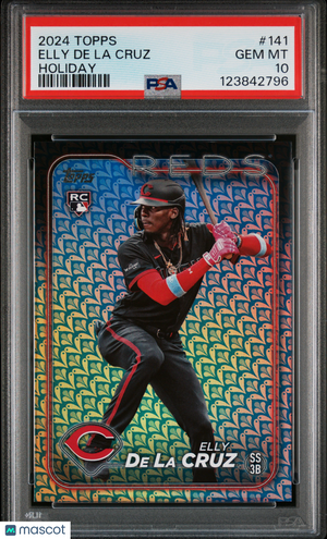2024 Topps Baseball—Elly De La Cruz #141 Rookie RC Holiday —PSA 10