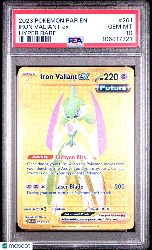 Pokemon TCG Iron Valiant EX 2023 Pokemon Par   Hyper Rare PSA 10