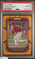 2023 Panini Prizm Baseball—Jordan Lawlar #139 Orange Wave —PSA 10