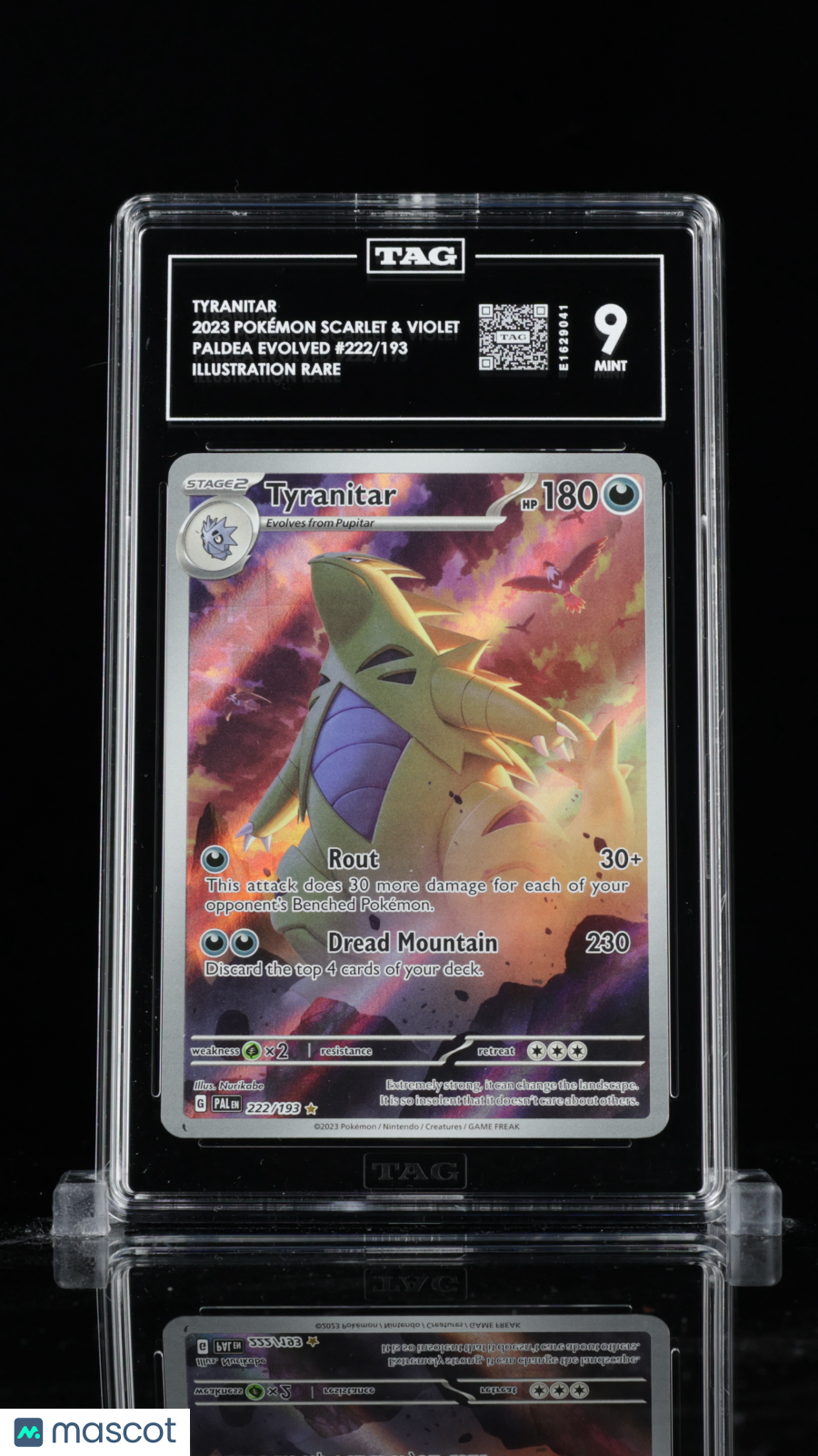 2023 Pokemon—Tyranitar #222/193 Paldea Evolved—Illustration Rare Foil TAG 9