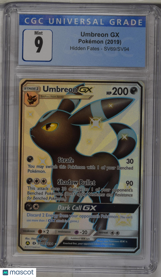 2019 Pokémon Umbreon GX Hidden Fates #SV69/SV94 English CGC 9