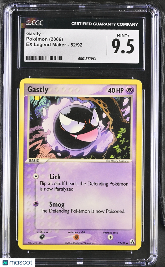 Gastly 2006 Pokémon EX Legend Maker #52/92 CGC 9.5