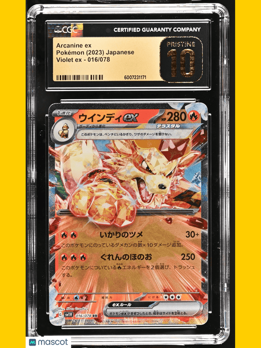 Pokémon Arcanine ex 2023 Pokémon Violet ex #016/078 Japanese CGC 10