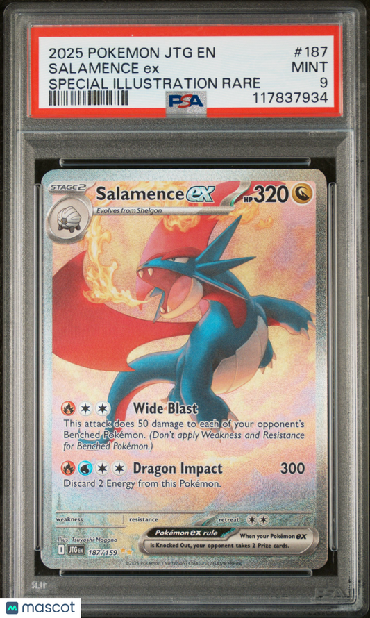 2025 Pokemon Salamence EX Journey Together #187/159 PSA 9