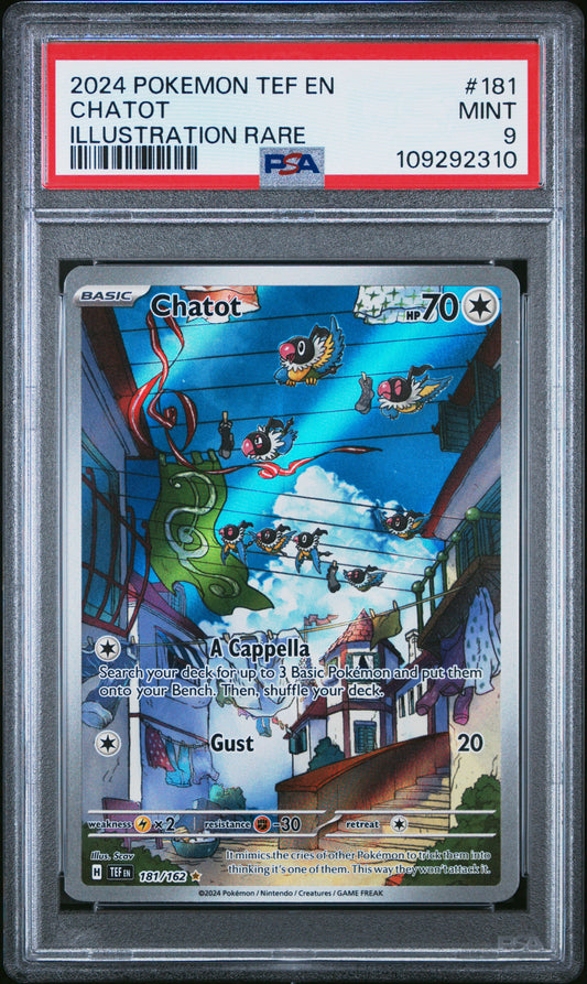 2024 Pokemon TCG Chatot Temporal Forces #181/162 PSA 9