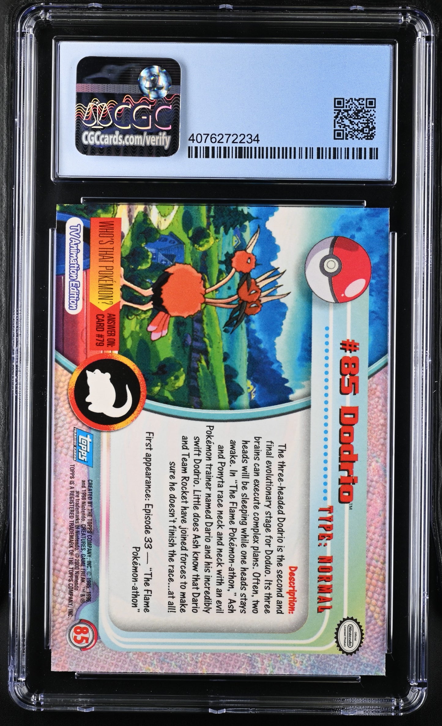 2000 Pokemon Topps Series 2 Pokémon Dodrio Non-Foil #85 CGC 9