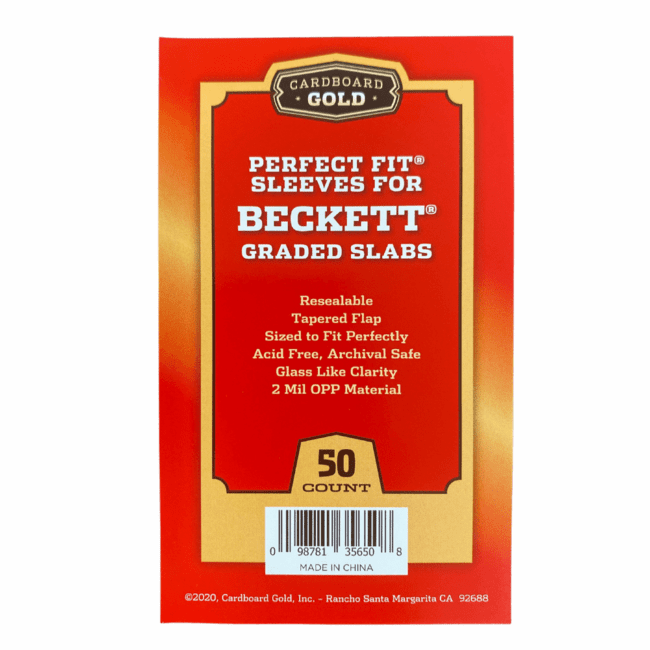 Cardboard Gold Perfect Fit Sleeves for Graded Slabs (Beckett & CGC)