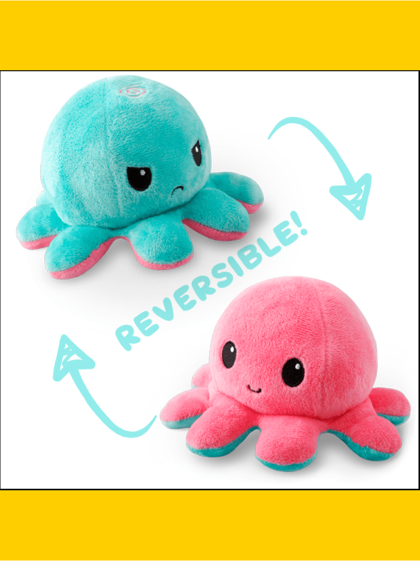 BIG Reversible Octopus Plushie: Pink and Aqua - Papa Joey's Collectibles