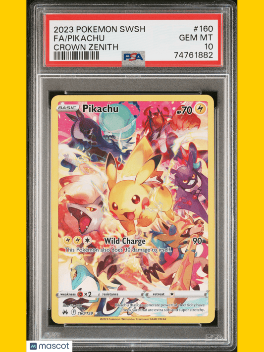 PokéMon TCG Pikachu #160 Crown Zenith PSA 10