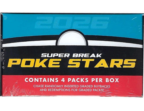 Pokemon 2026 Poke Stars Edition Trading Card Box [4 Pokemon Packs from 1999 to Present]