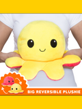BIG Reversible Octopus Plushie: Happy Yellow and Angry Red - Papa Joey's Collectibles