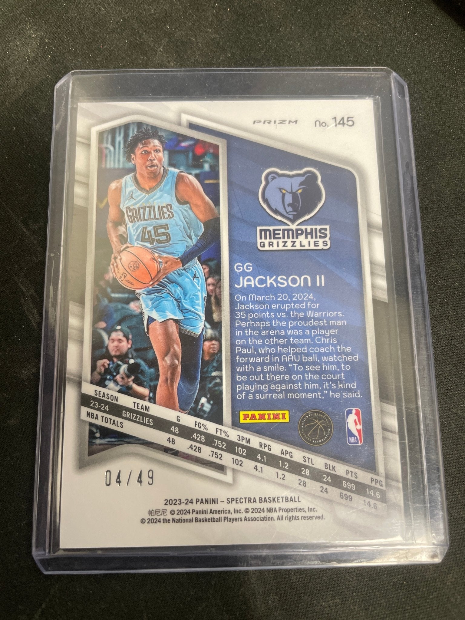 Spectra Basketball GG Jackson II /49 #145