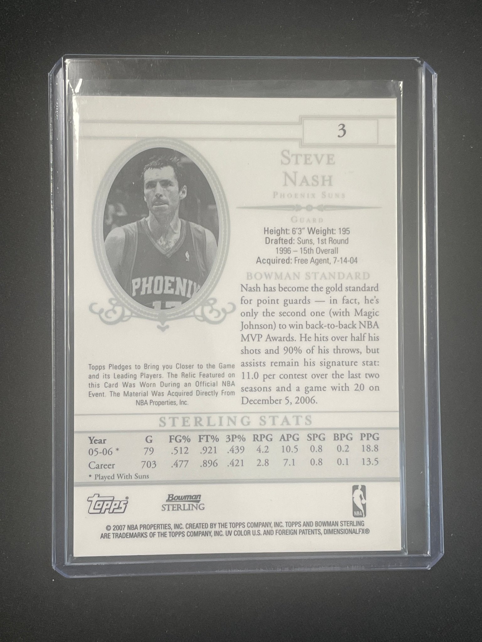 Sterling Basketball Steve Nash Relic #3