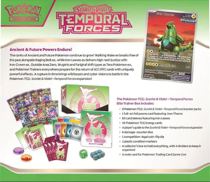 2024 Pokémon TCG: Scarlet & Violet—Temporal Forces (Iron Leaves) Elite Trainer Box