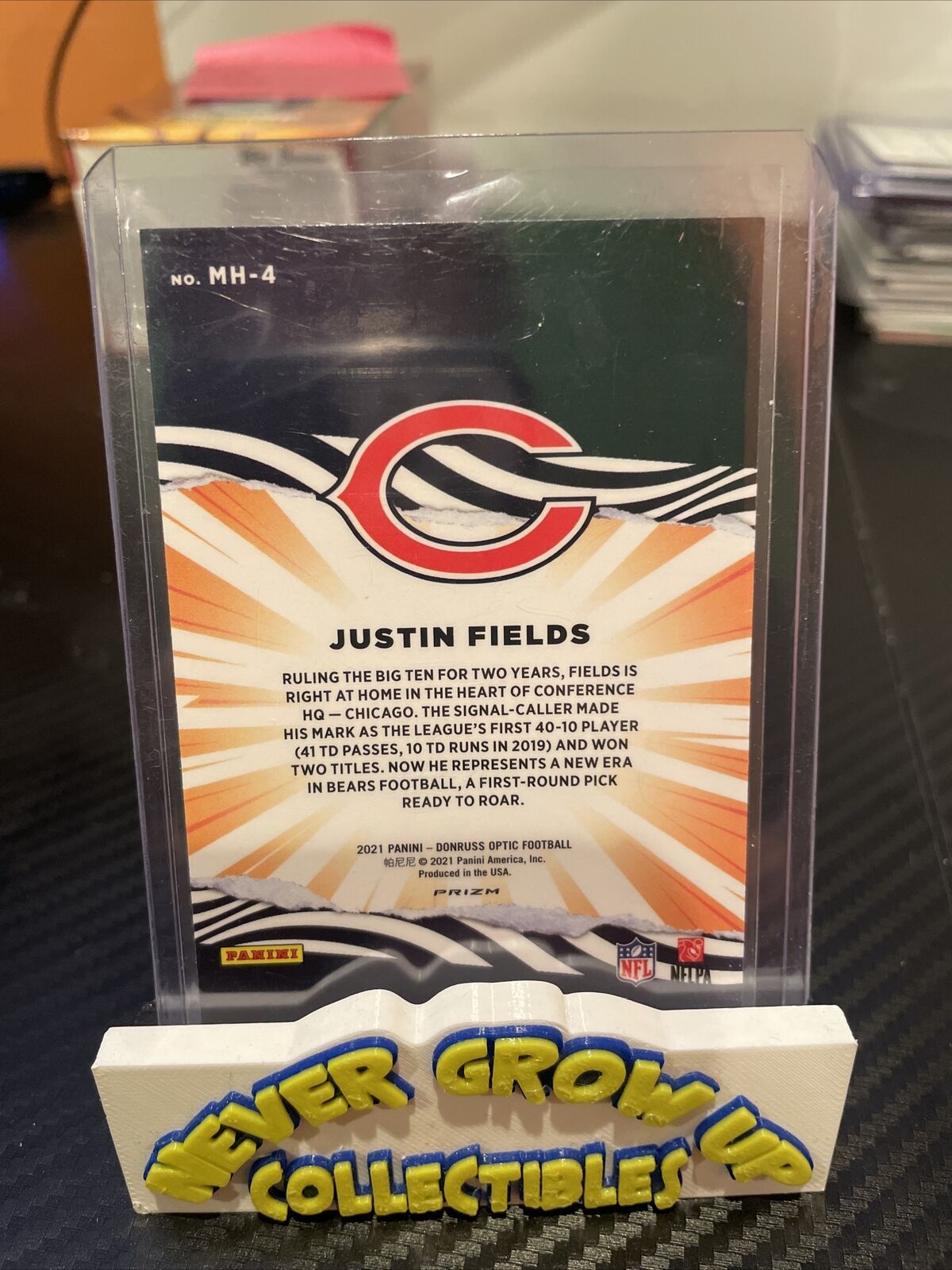 2021 Donruss Optic Justin Fields My House Silver Prizm Rookie RC #MH-4 Bears